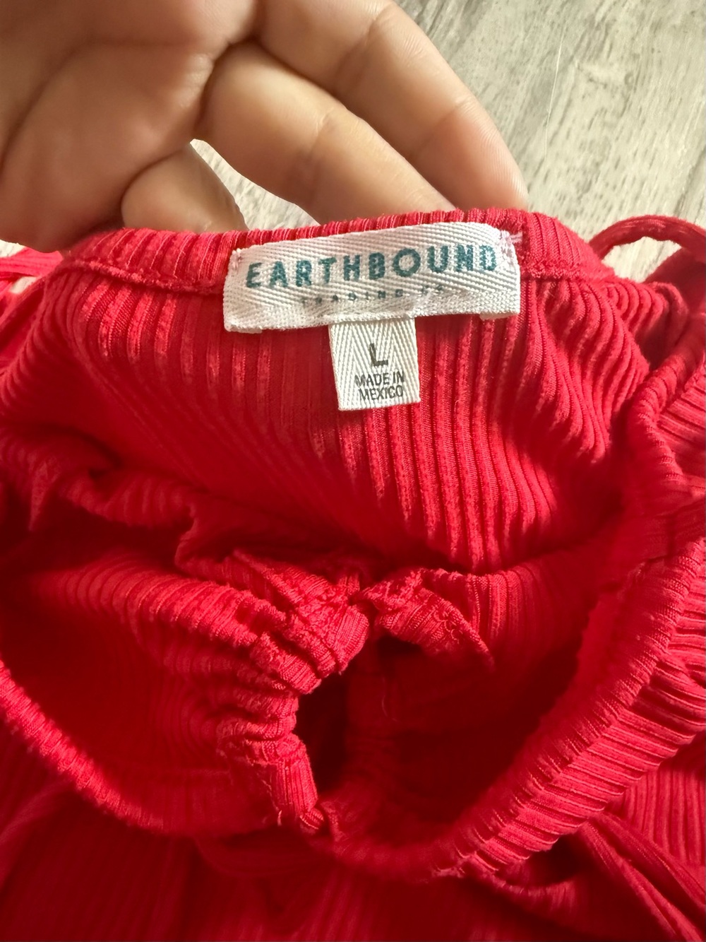 EARTHBOUND Red Ribbed Ruched Mini Dress - Picture 4 of 6